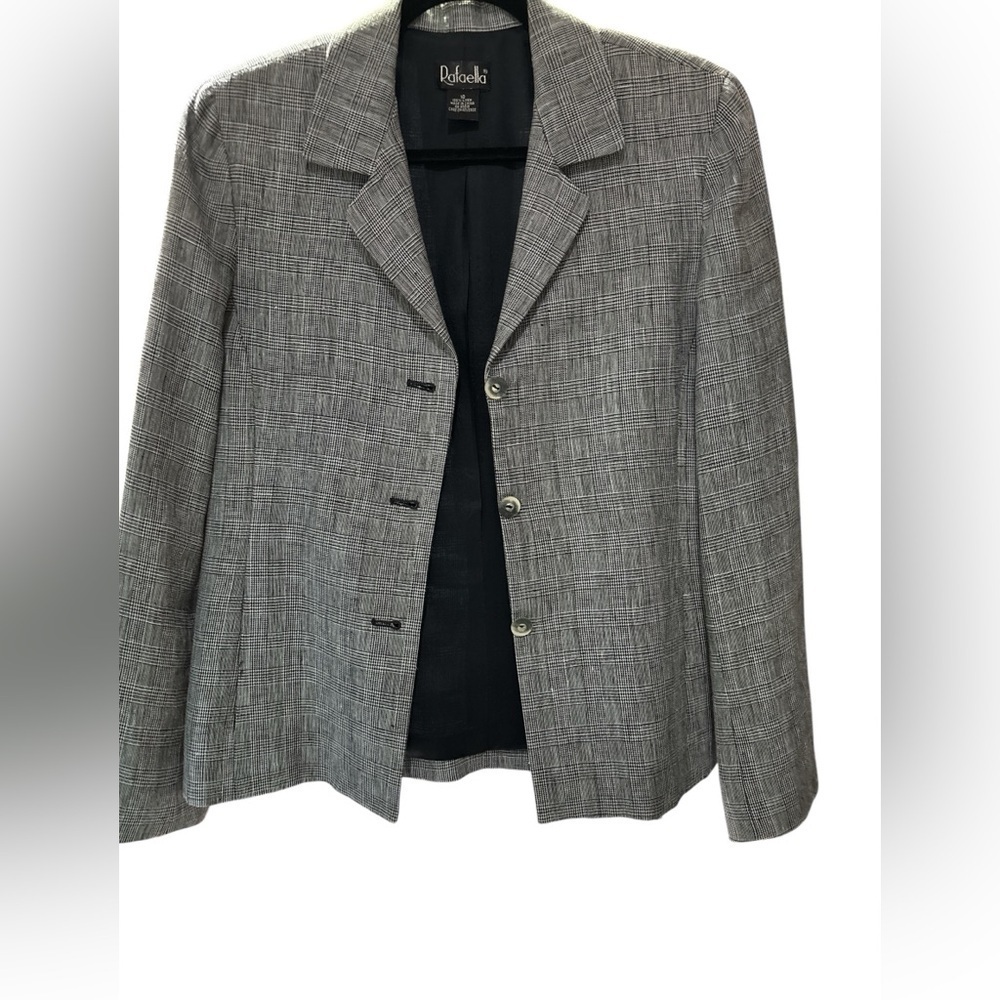 Rafaella Women's Black and White Checkered Blazer